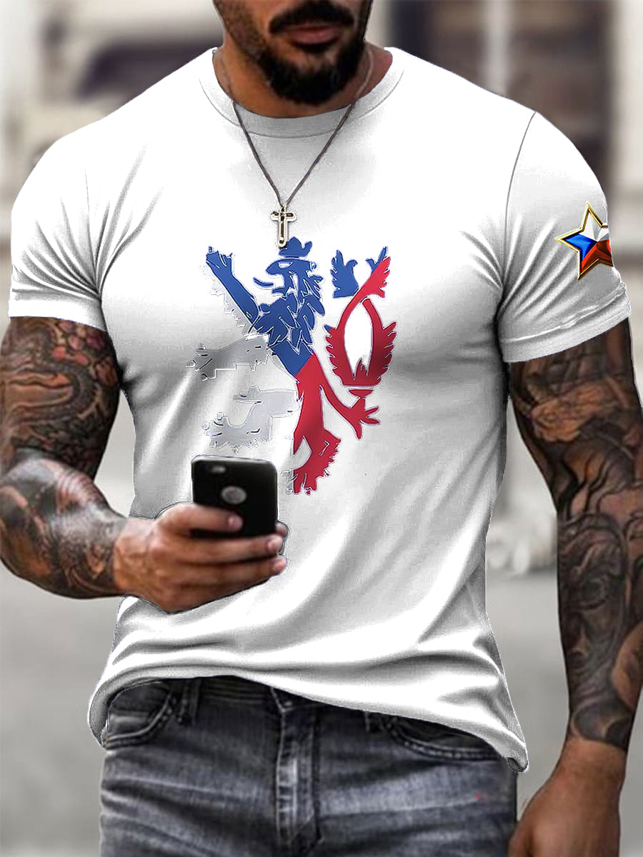 Pánské vintage vlajka lion casual tshirt