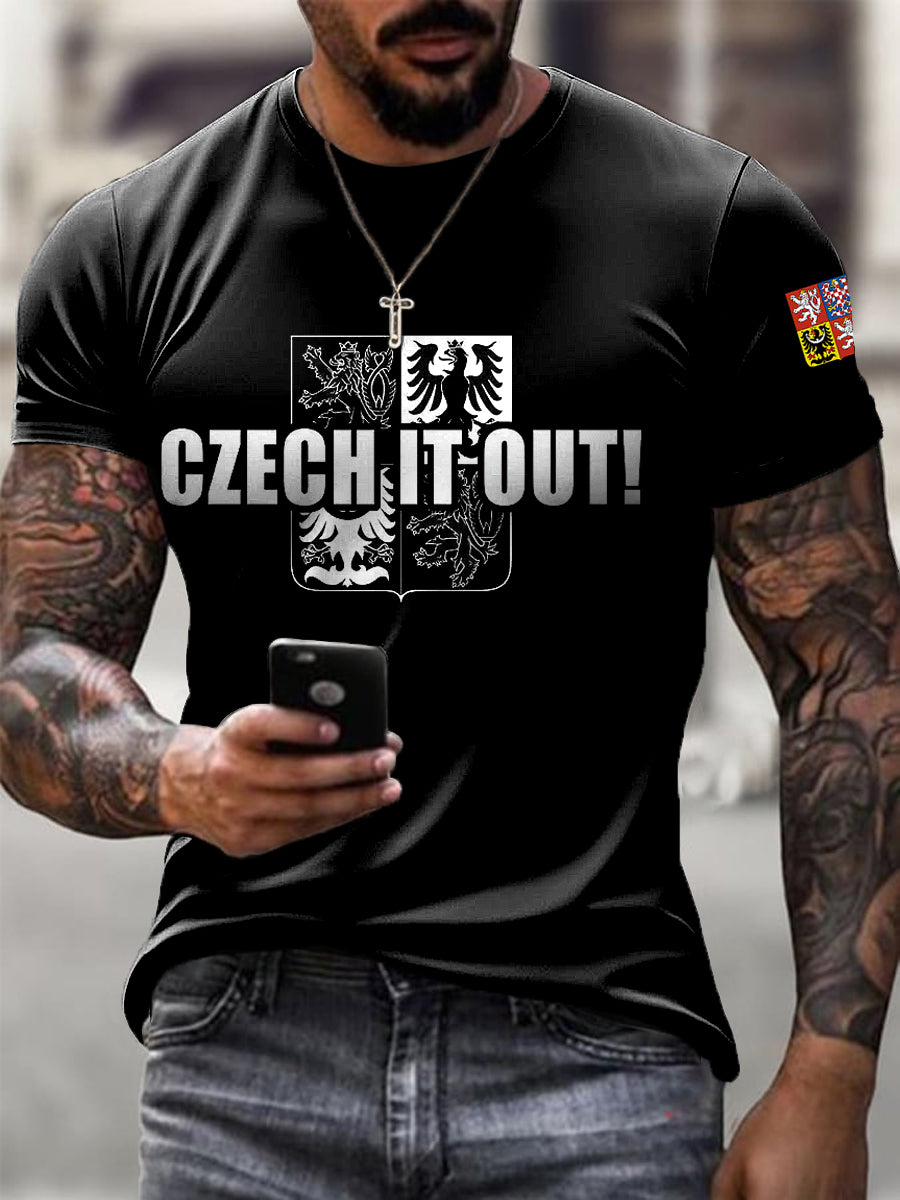 Mužské staromódní pohodlné tričko s motivem státního emblému