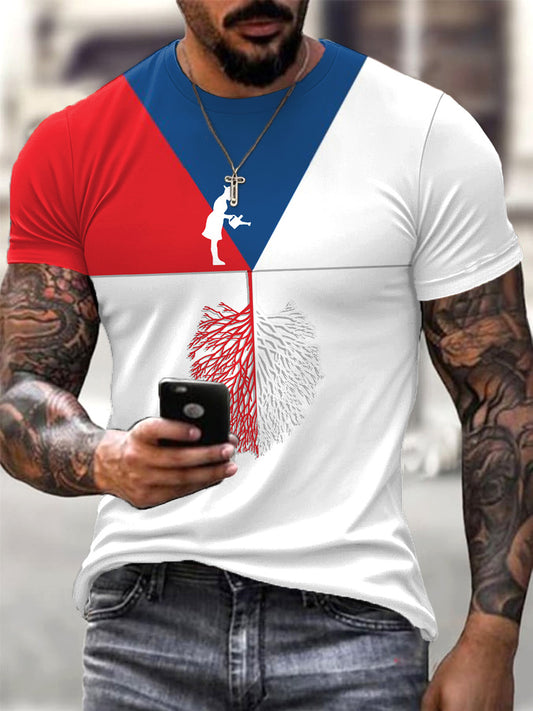 Mužské bílé kreativní tričko s českým stromovým motivem