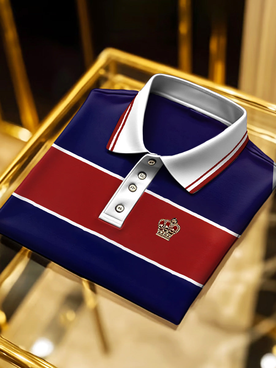 Červené a modré mužské business polo košile