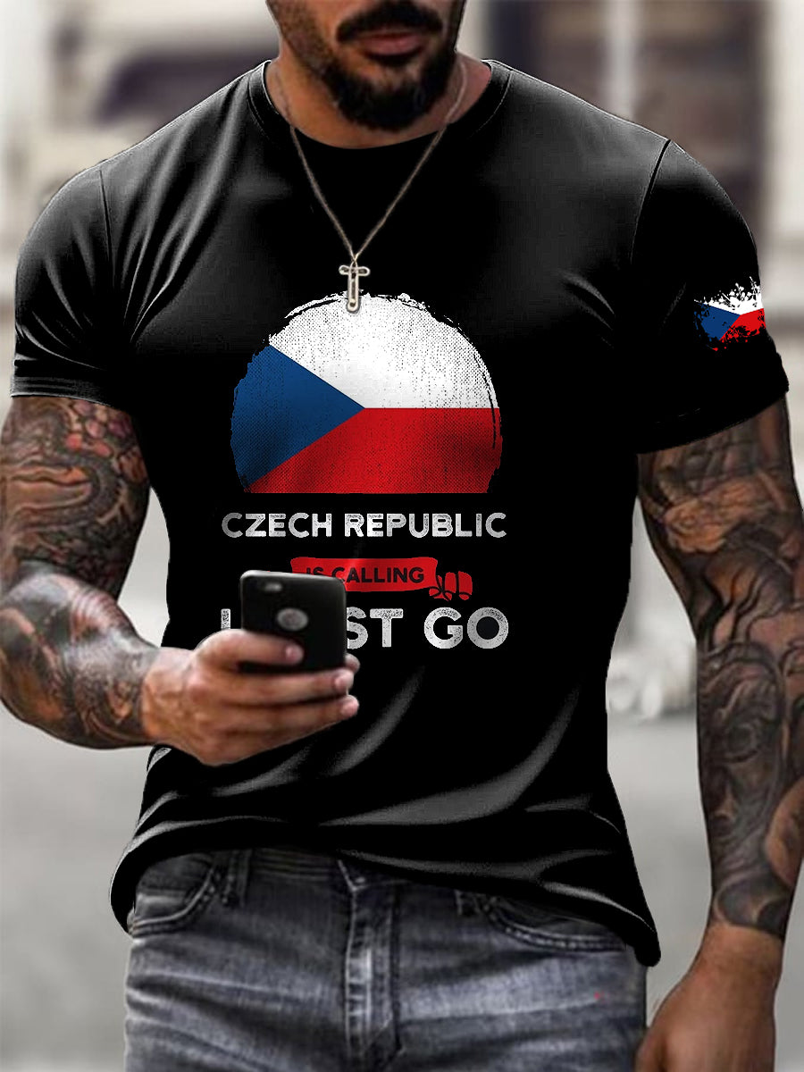 Pánské retro patriot art casual t-shirt