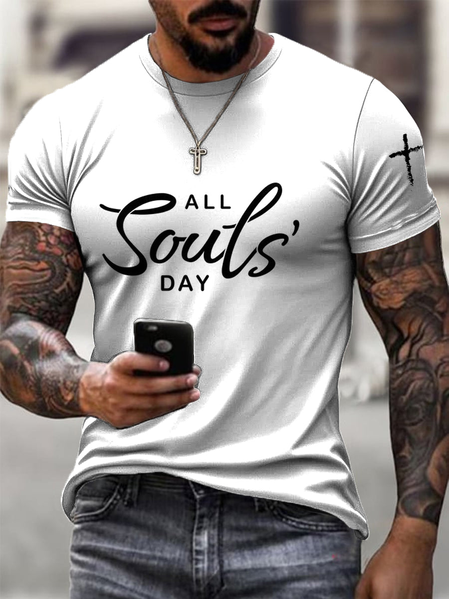 Men all souls day art casual tshirt