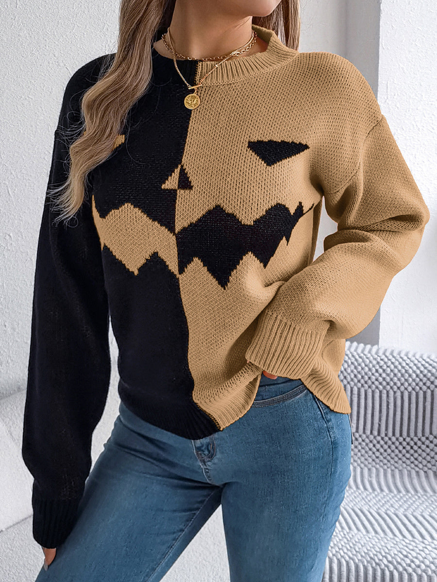 Ženy vintage halloween příležitostný svetr
