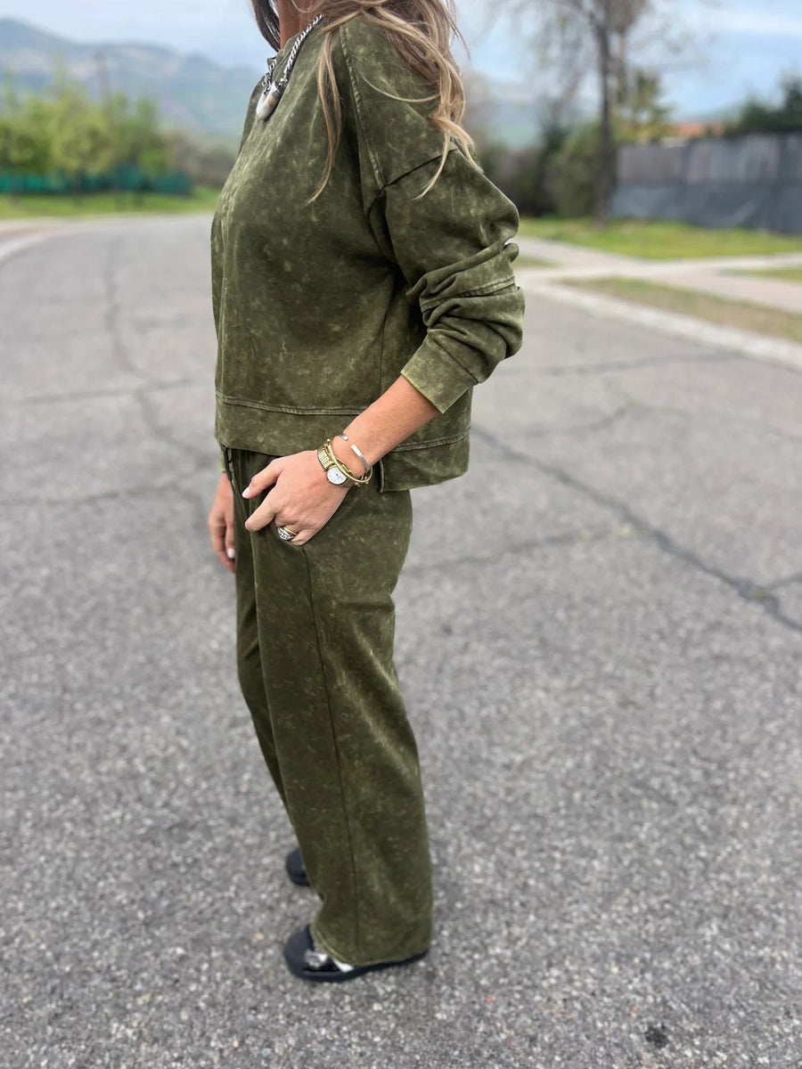 Women casual fashion laceup round neck pantsuit s dlouhým rukávem