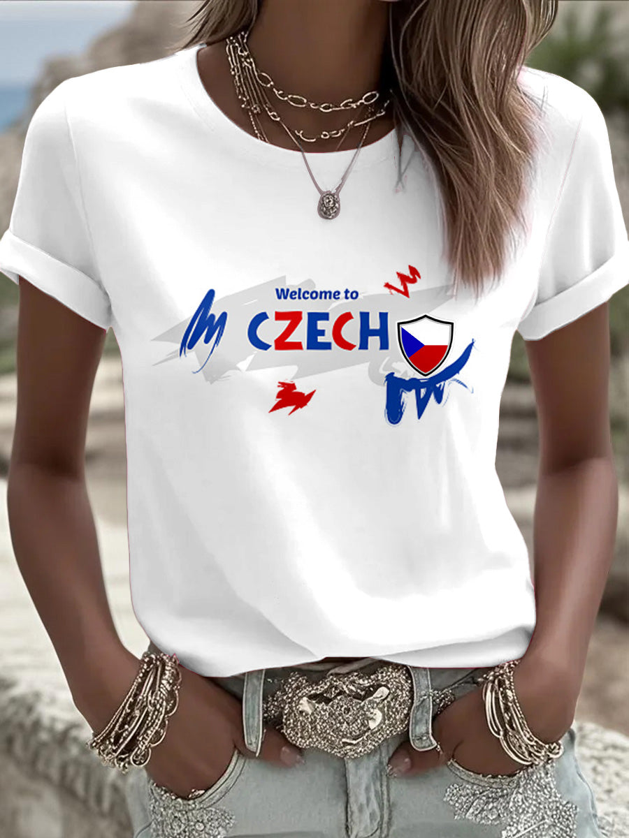 Dámské logo české vlajky minimalistická trička