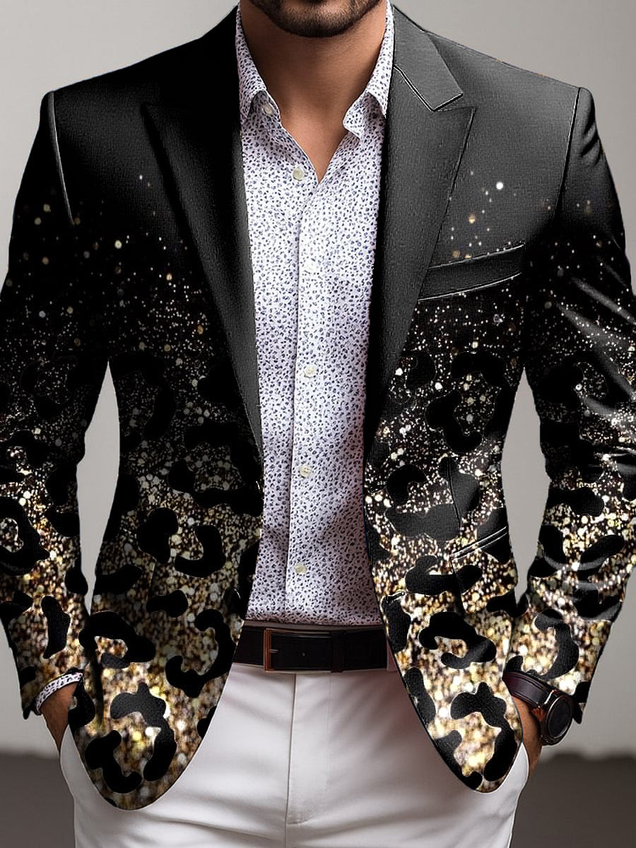Pánské vintage leopard vytisknout uzávěry obchodní strana blazer