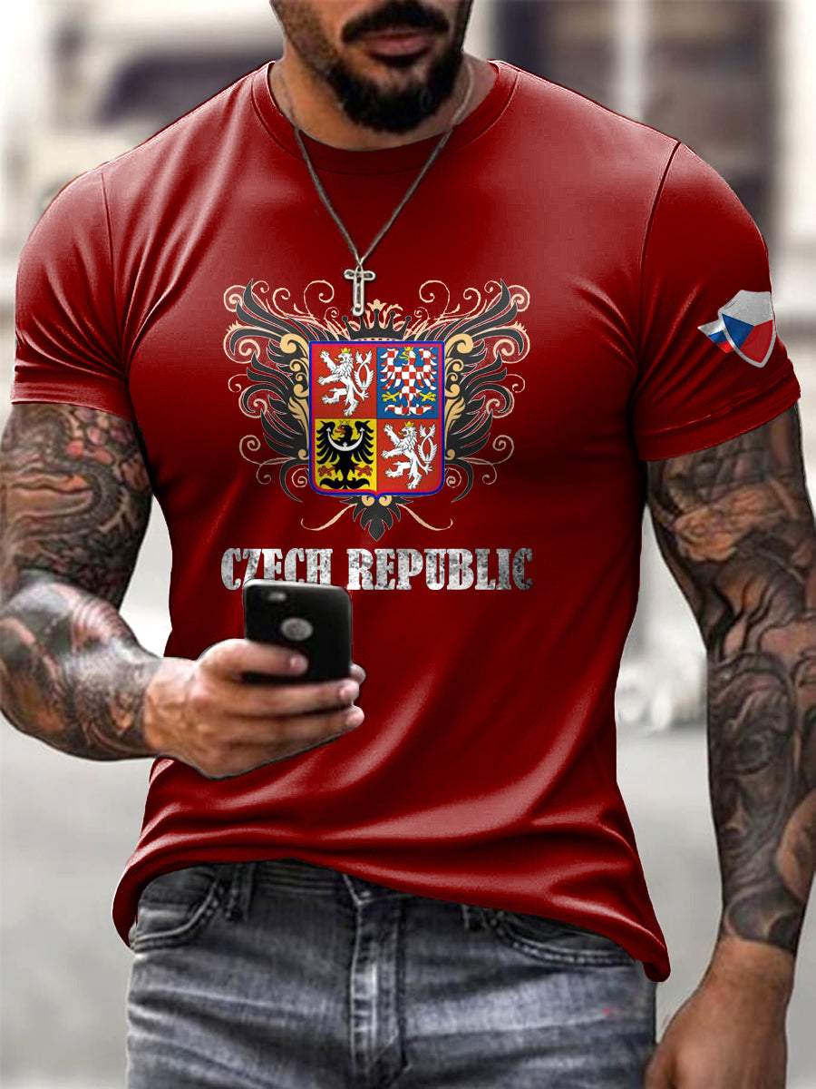 Tshirt s červenou českou vlajkou