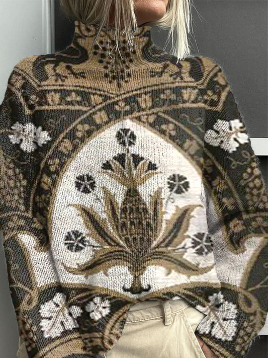 Dámské tradiční květinové módy kolečka jumper