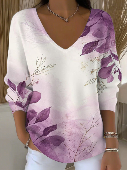 Dámské sny fialové listy vkrk svetr