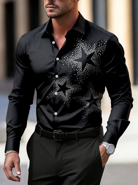 Pánské vintage star art business casual košile