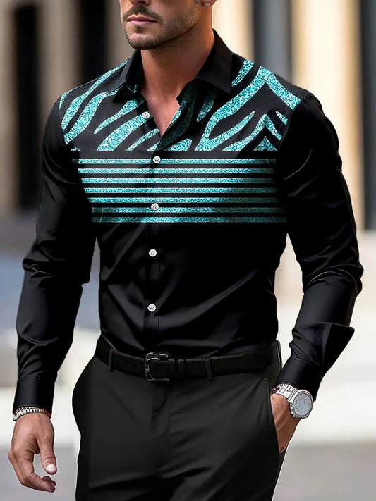 Pánské retrostyl leopard tisk business casual košile