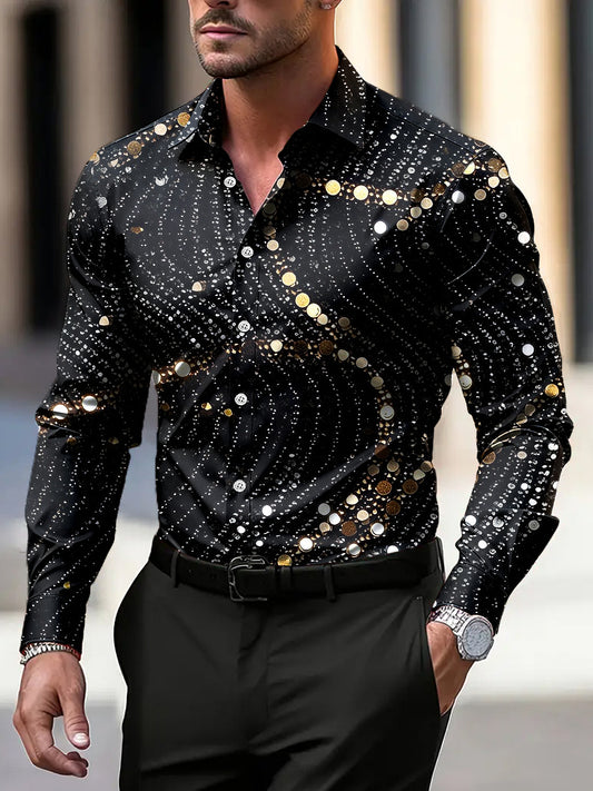 Pánské vintage flitované textury business casual košile