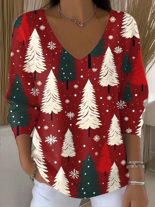 Dámské vánoční stromeček red art v krku top