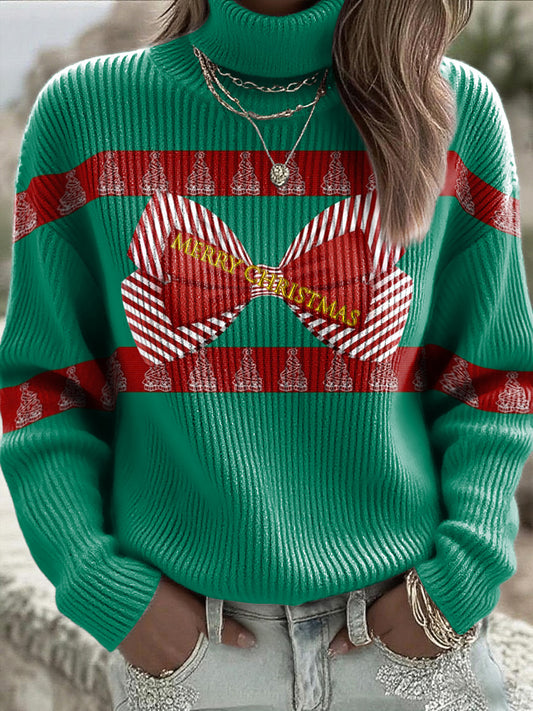 Dámské zelené vánoční luk kolínko jumper