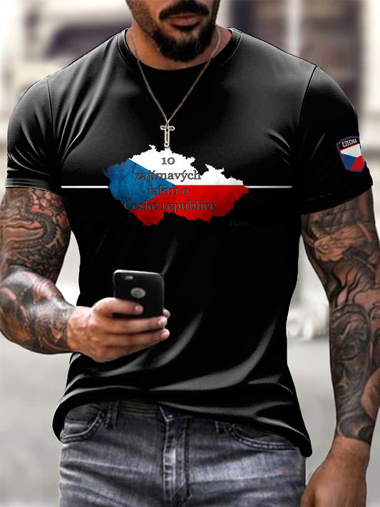 Pánské české minimalistické tričko s krátkými rukávy
