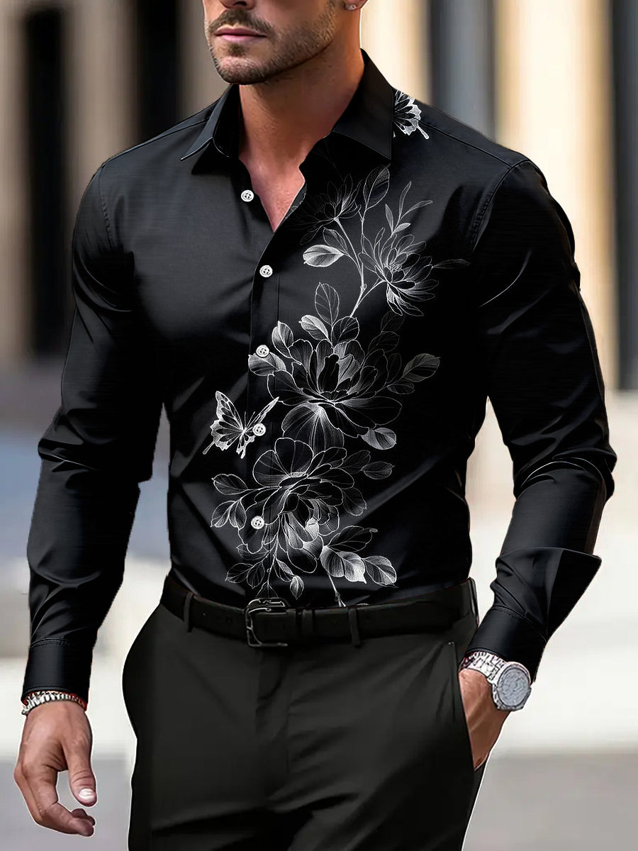 Pánské vintage abstraktní vzor business casual košile