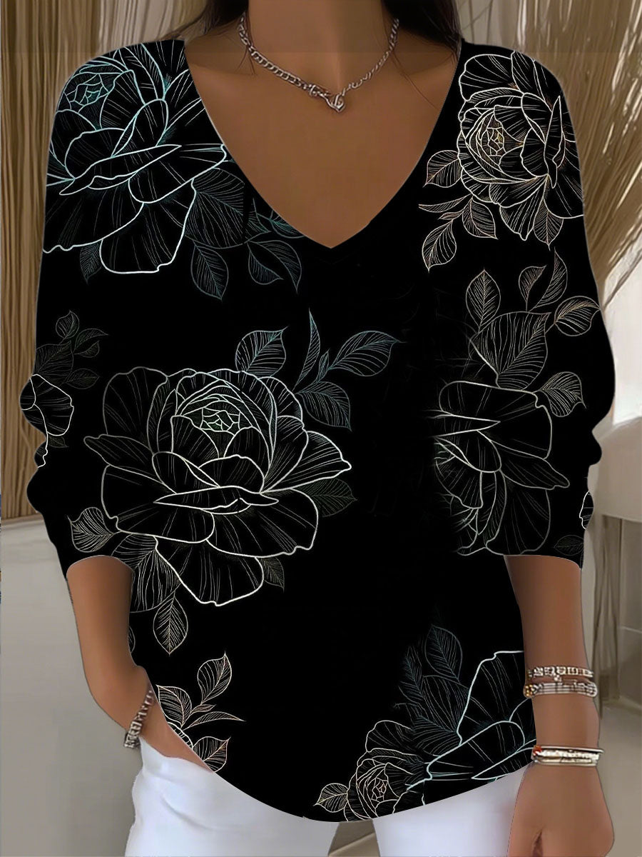 A Dámské elegantní bílé růžové čáry černé vkrk svetr