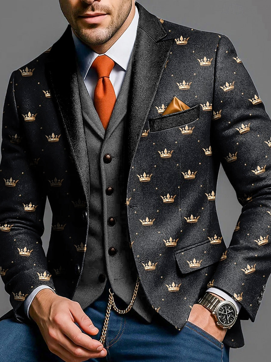 Pánské vintage crown každodenní business suit bunda