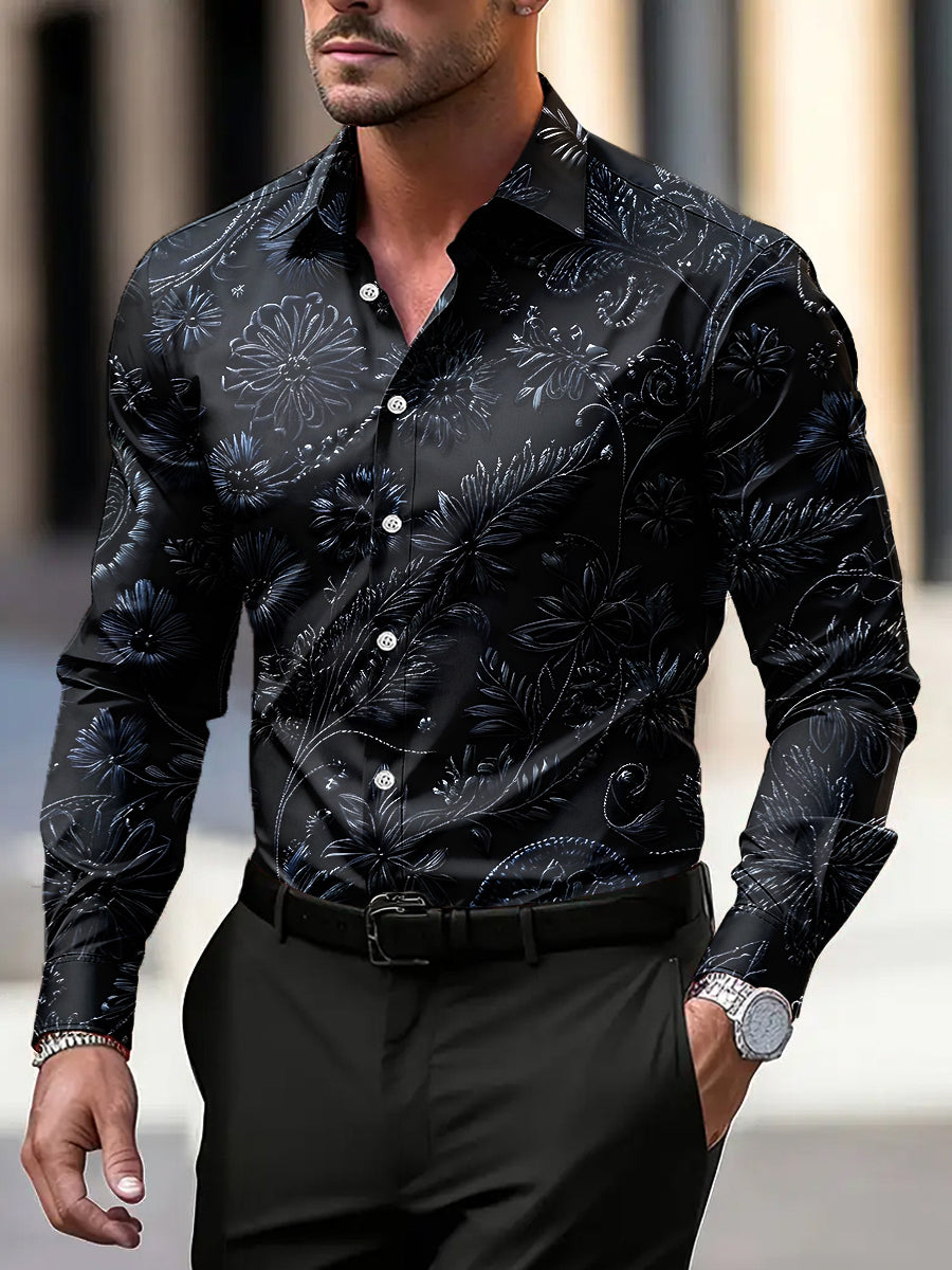 Pánské vintage patterned casual business shirt