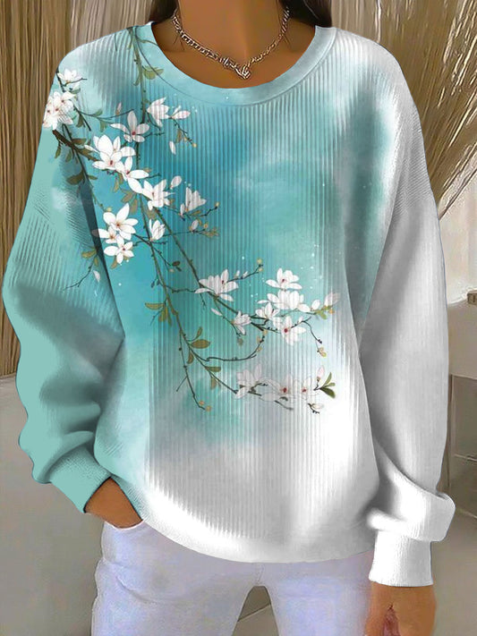 Dámské elegantní bílá modrobílá mikina