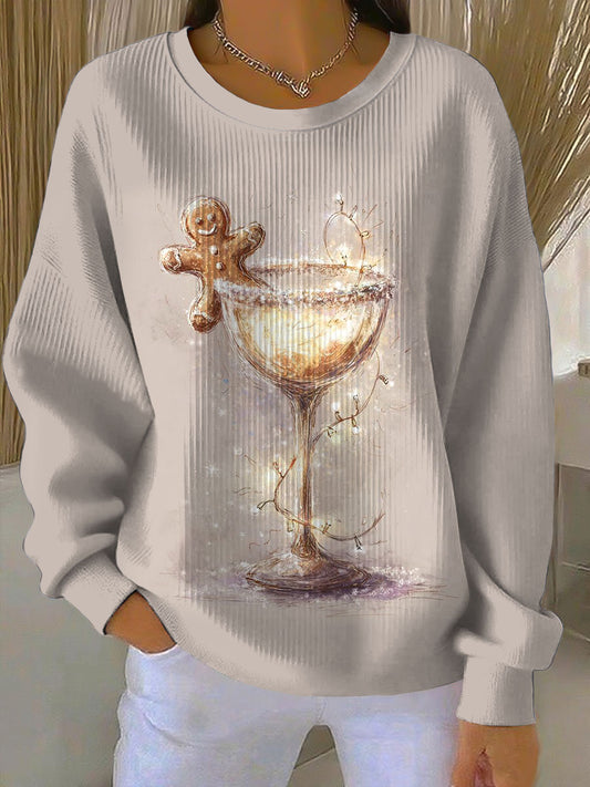 Dámské roztomilé perník muž koktejl mikina