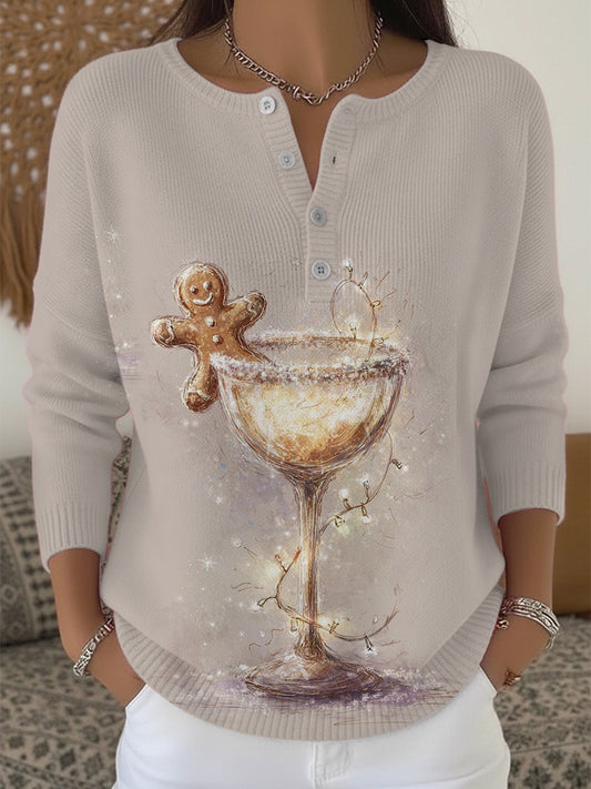 Dámské krásné slavnostní perník henley svetr