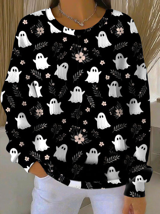 Dámské halloween strašidelný květinový duch mikina