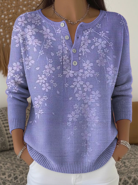 Ženy vintage abstraktní gradient květinové umění v krku top