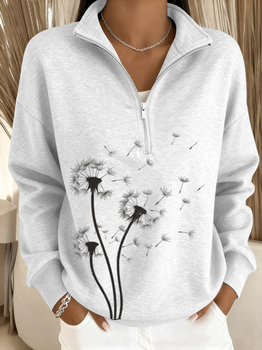 Dámské umělecké dandelion stojangolier mikina