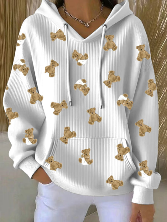 Dámské roztomilý medvídek tisk mikina