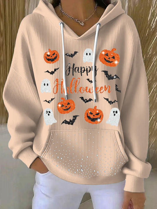 Ženské třpytivá šťastná halloweenská mikina