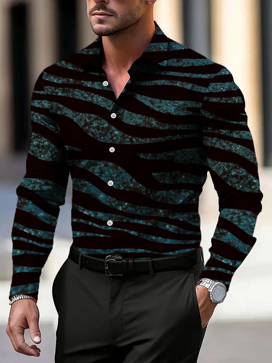 Pánské oslnivé růžové a černé pruhové košile