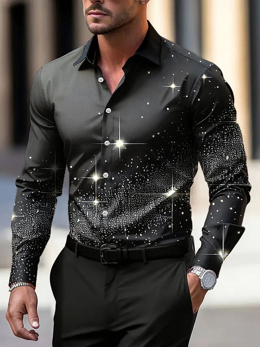 Pánské vintage blikající texturované business casual košile