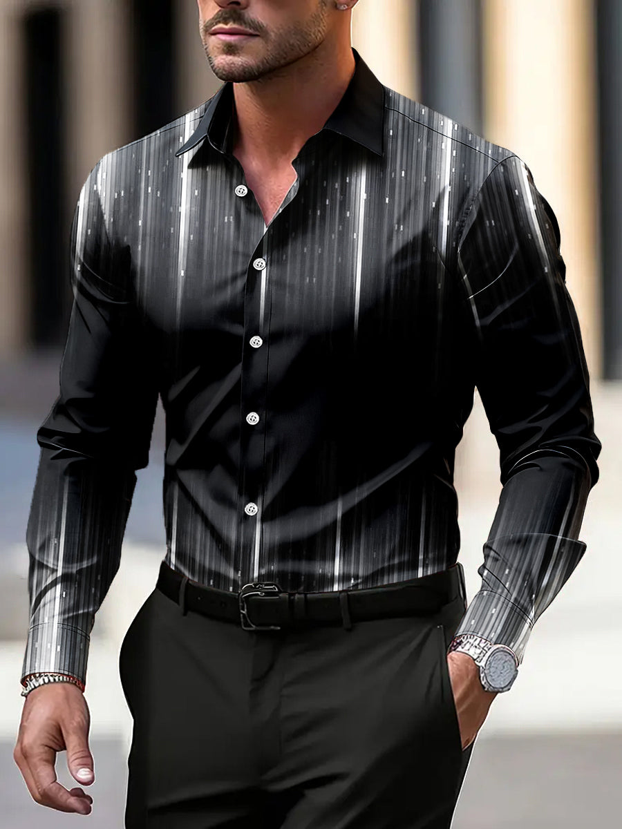 Pánské vintage abstraktní gradient pruh business casual košile
