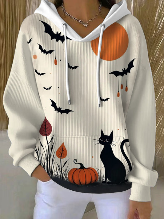 Dámské halloween strašidelný netopýr kočka dýňová mikina