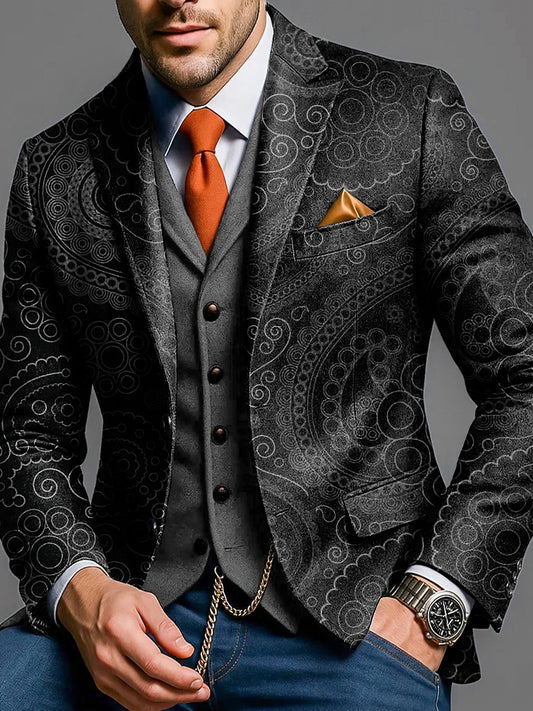Pánské vintage paisley každodenní obchodní blazer