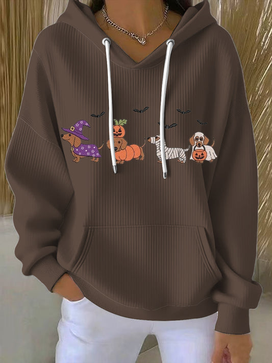 Ženská podivná halloweenská dachshund hoodie