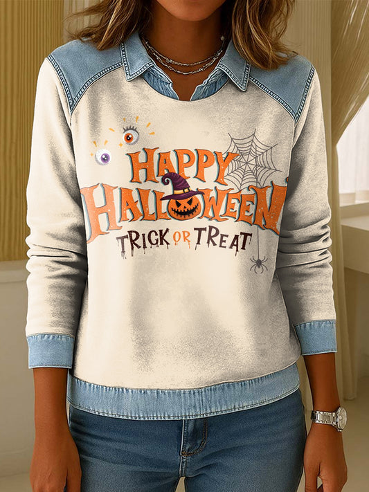 Dámské halloween legrační umění klopa pulóver