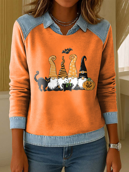 Ženské halloween gnome umění klopa pulóver