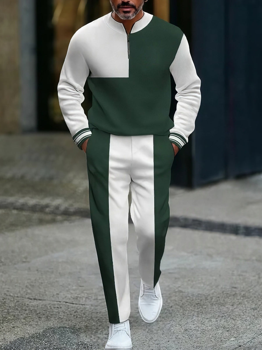 Pánské vintage minimalistický obchodní příležitostné polo kalhoty oblek