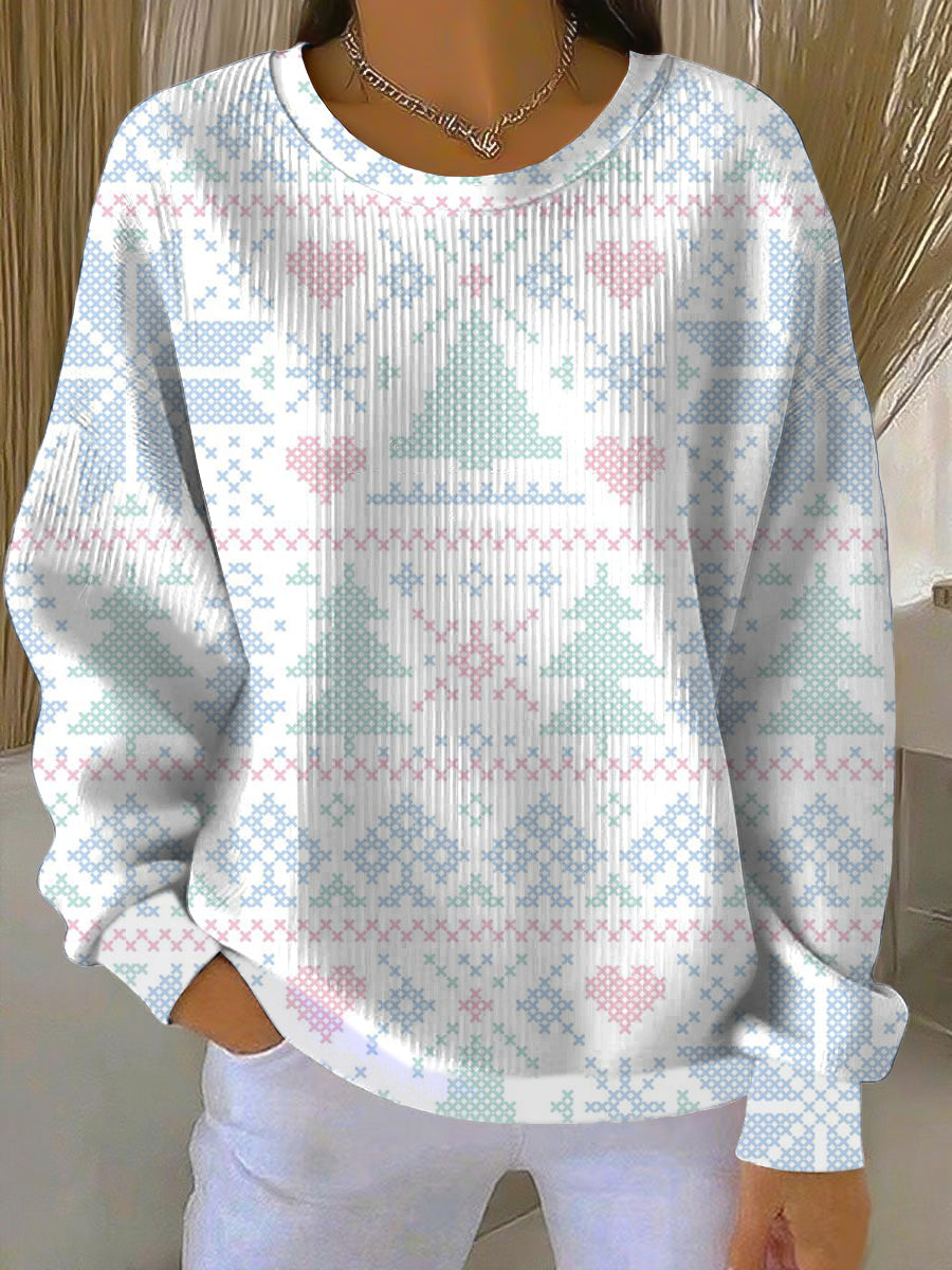 Dámské jemné vánoční stromeček vzor mikina