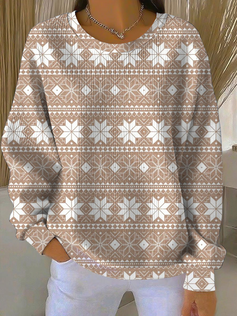 Dámské klasické fair isle vzor mikina