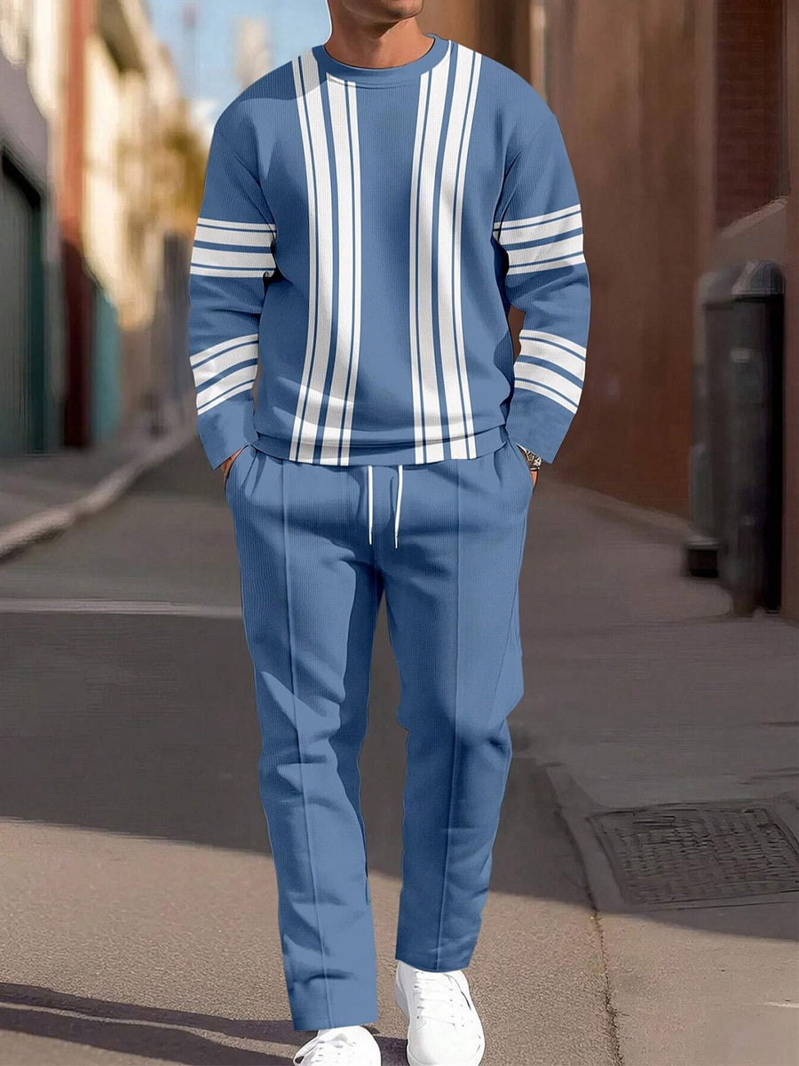 Pánské minimalistický vintage pruhované každodenní oblek