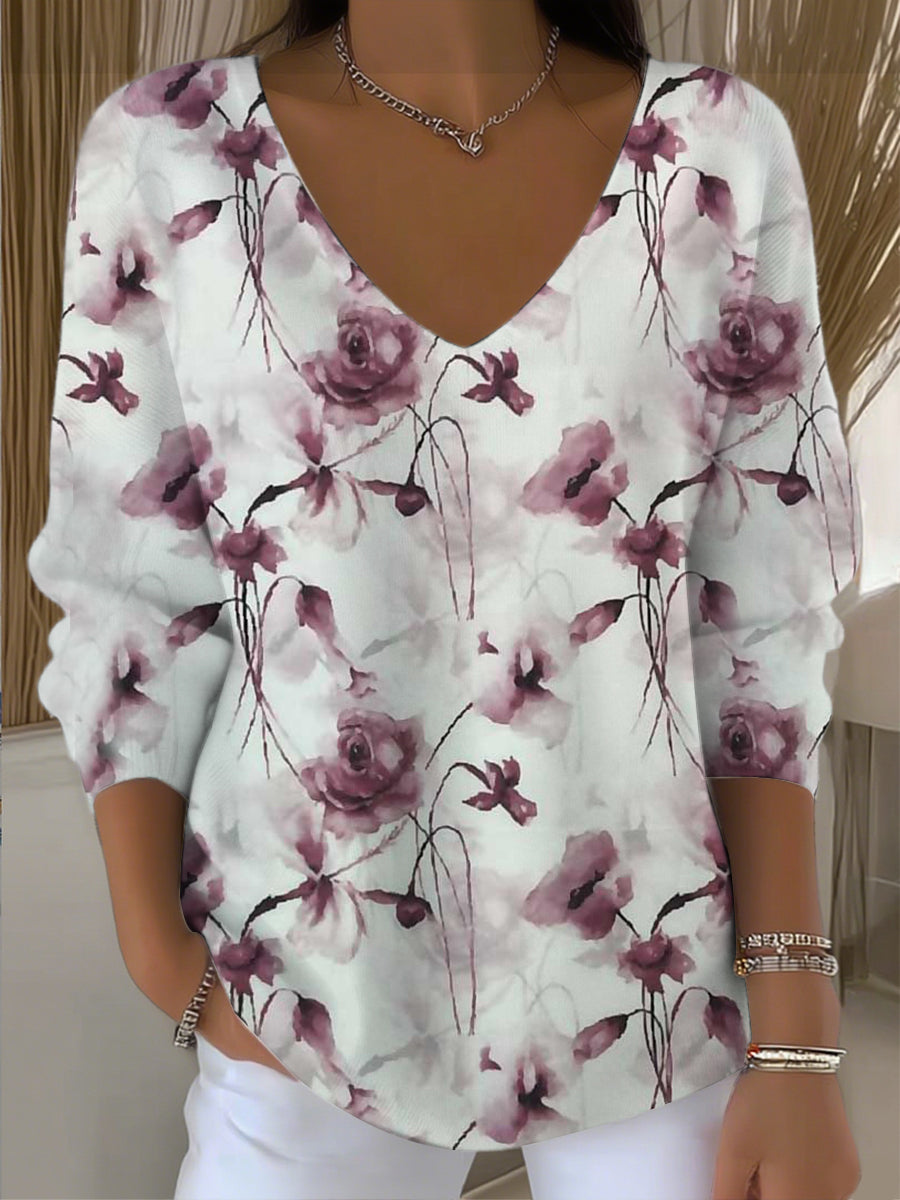 Ženské lákavé fialové vkrk svetr