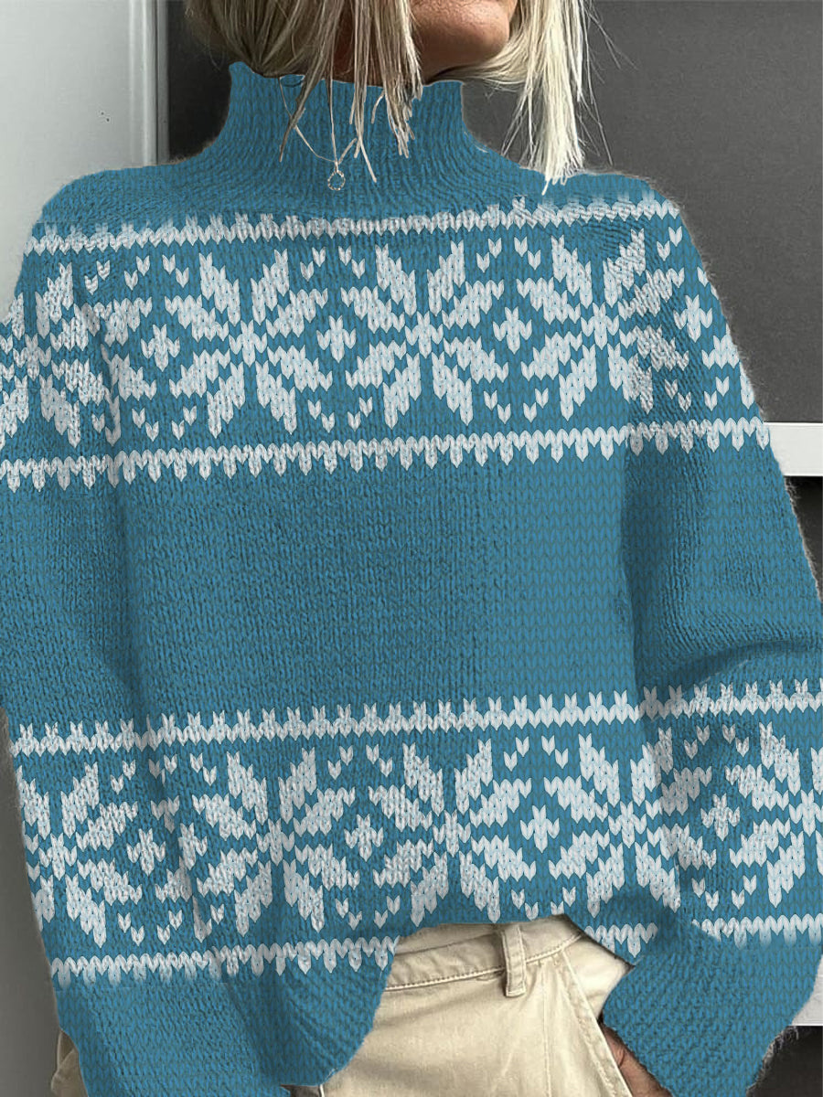 Dámské módní teal vzor maketa krku svetr