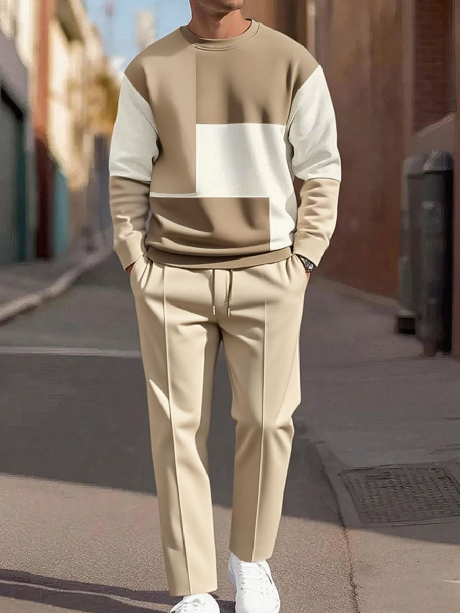 Pánské vintage minimalistická móda příležitostné kalhoty dvoudílná sada