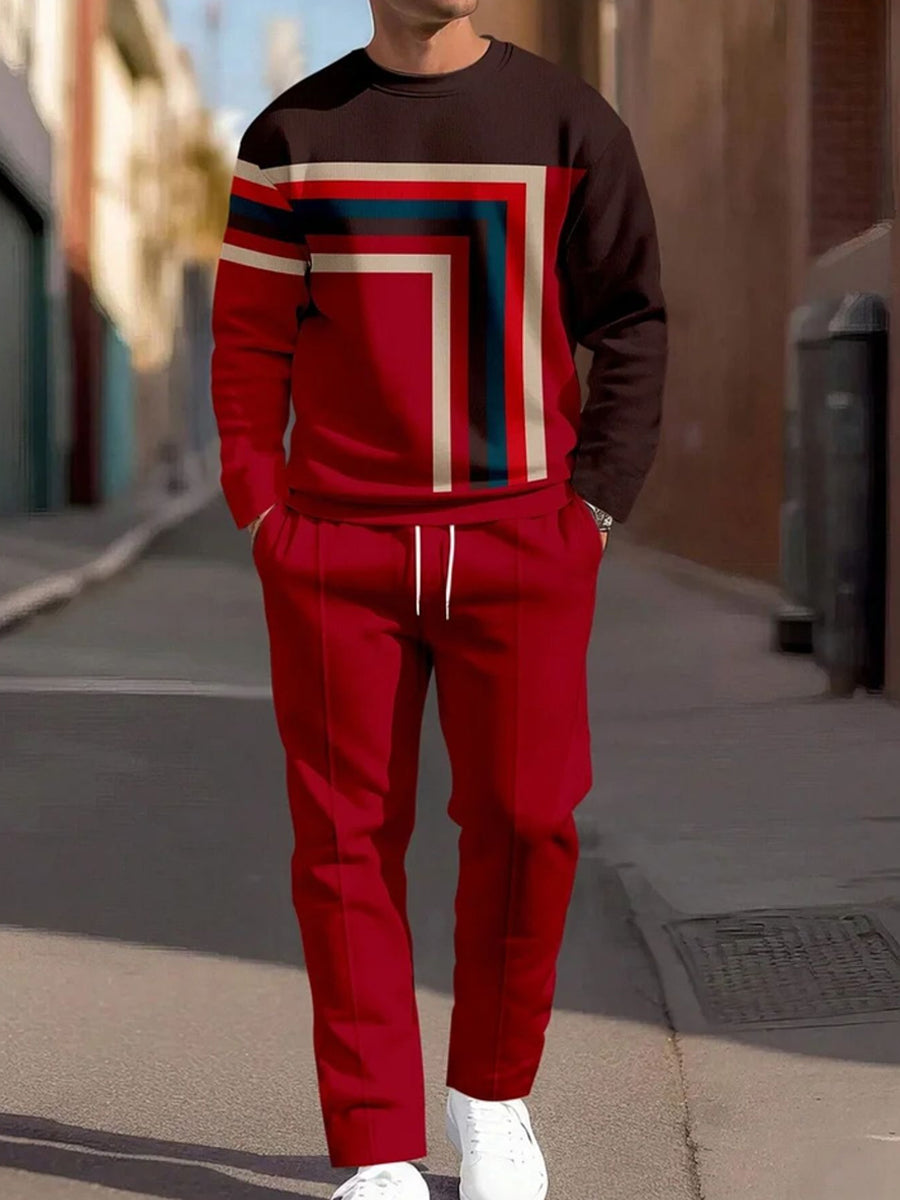 Pánské vintage minimalistická móda příležitostné kalhoty dvoudílná sada