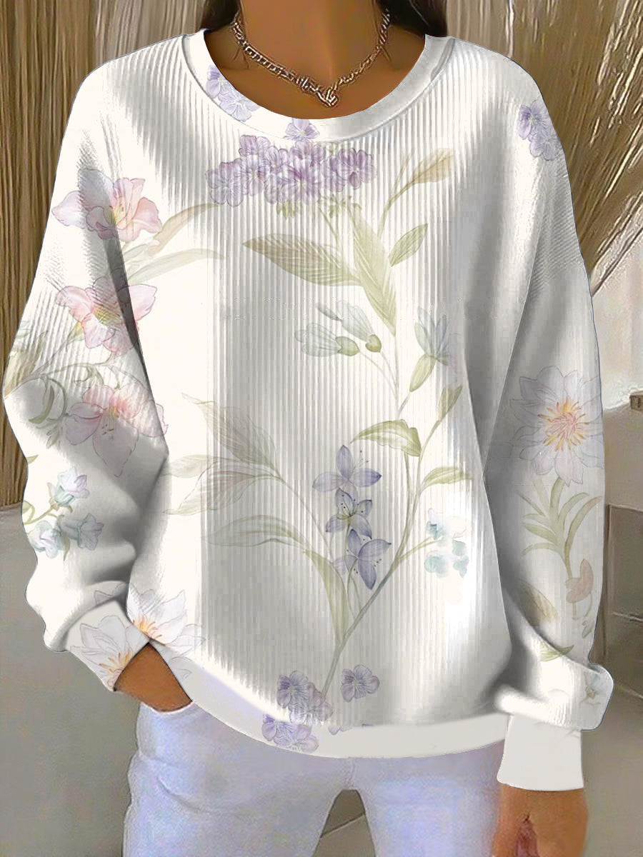 Dámské elegantní květinové mikina