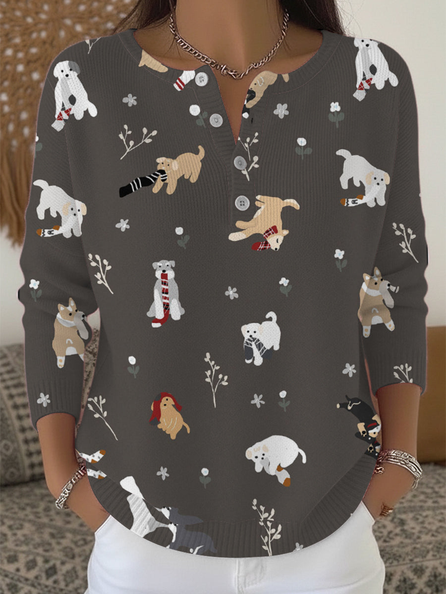 Ženský hravý pes henley svetr