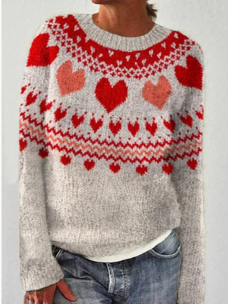 Dámský svetr s červeným srdcem